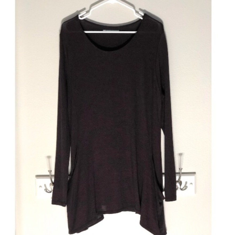 Burgundy Long Sleeve Dress W/ Pockets